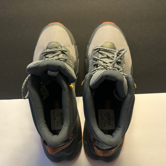 Hoka Gray and Orange Athletic Shoes High Tops - Picture 4 of 8
